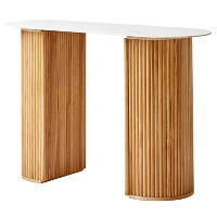 Console van hout met marmerlook blad