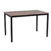 Eettafel voor 4 personen van metaal en grijs hout L120