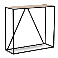 Industriële houten en zwarte metalen consolestijl