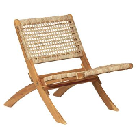 Massief acacia fauteuil met touw