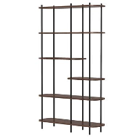 Moderne metalen en bruin houten etagère