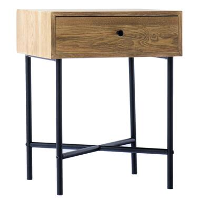 Nachtkastje met 1 lade van natuurlijk hout