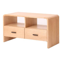 Scandinavische TV meubel van massief hout met 2 laden