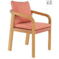 Set van 2 stoelen voor binnen en buiten van massief hout beige roze