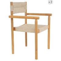 Set van 2 tuinstoelen van massief acaciahout