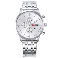 North 6010 Fashion Men Quartz Watch Classic Stainless Steel Strap Watch