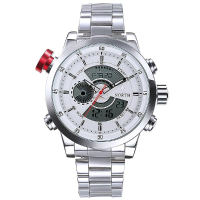 North 6015 Fashion Men Digital Watch Casual Luminous Muti Function Stainless Steel Strap Wristwatch