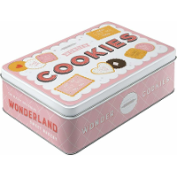 Nostalgic Art?Bewaarblik/koektrommel   Tea & Cookies Together   Metaal?  23 X 16 x 7 cm   2,5 liter