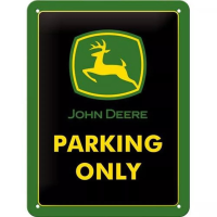 John Deere Parking Only Muurplaatje/wandbord   metaal   20 x 30 cm