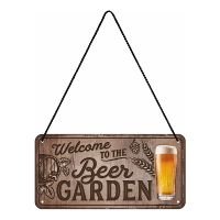 Nostalgic Art wandbord/muurplaatje   metaal   Beer garden   10 x 20 cm   mancave