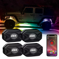NOVSIGHT A500 RK R3 4PCS LED RGB Off road Chassisverlichting IP68 Waterdicht Beoordeling APP Control Compatibiliteit IOS