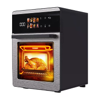 NovuLife 1800W Airfryeroven met 16L capaciteit, met aanraakscherm, kijkvenster en 8 presets voor olie vrij koken voor th
