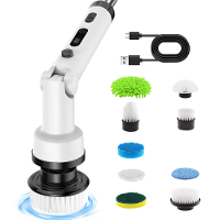 NovuLife Draadloze Elektrische Spin Scrubber met 9 Vervangkoppen Dubbele Snelheid Elektrische Borstel voor Schoonmaak Kr