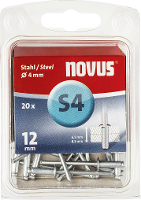 Novus Office 103737600 Popnagel (Ø x l) 4 mm x 12 mm Staal Staal 20 stuk(s)