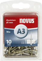 Novus Office 110057020 Popnagel (Ø x l) 3 mm x 10 mm Aluminium Aluminium 70 stuk(s)