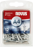Novus Office 110057027 Popnagel (Ø x l) 4 mm x 12 mm Aluminium Aluminium 70 stuk(s)