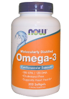 NOW Omega 3 Basis 180 mg EPA 120 mg DHA Softgels 200st
