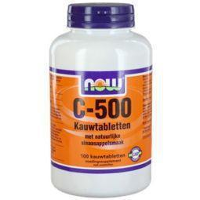NOW C 500 Sinaasappelsmaak Kauwtabletten