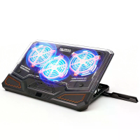 NUOXI C500 Laptopkoeler Pad RGB Gaming Notebook Koeler Drie Ventilatoren met LCD scherm 4 snelheidregeling 8 hoogte inst