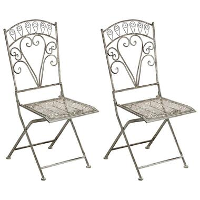 NURRA   Set van 2 tuinstoelen   Grijs   IJzer