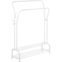 O'DADDY Kledingrek met Dubbel Schoenenrek   Wit   110x33x(137 157) cm