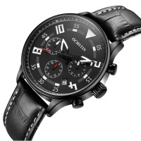 Ochstin 6050g Fashion Men Quartz Watch Luxury Leather Strap Sport Watch