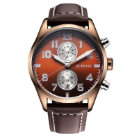Ochstin Gq043a Fashion Men Quartz Watch Luxury Large Number Display Leather Straps Sport Watch