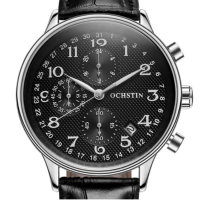 Ochstin Gq050c Fashion Men Quartz Watch Casual Leather Strap Business Wrist Watch