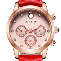 Ochstin Lq056 Fashion Rhinestones Women Quartz Watch Casual Sub Dail Wrist Watch