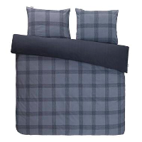 Walra dekbedovertrek Square Nights   donkerblauw   200x200/220 cm   Leen Bakker