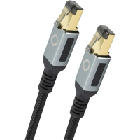 Oehlbach D1C13354 RJ45 Netwerkkabel, patchkabel CAT 8.1 3.00 M Zwart Vergulde steekcontacten, Afgeschermd (drievoudig) 1 stuk(s)