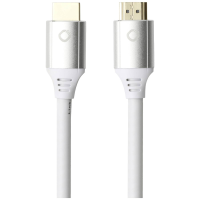 Oehlbach D1C92497 HDMI kabel HDMI Aansluitkabel HDMI A stekker, HDMI A stekker 5.00 M Wit 8K UHD, Vergulde steekcontacten
