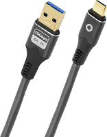 Oehlbach D1C9372 USB kabel USB 3.2 Gen1 USB C stekker, USB A stekker 1 m Antraciet Vergulde steekcontacten