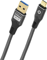 Oehlbach D1C9374 USB kabel USB 3.2 Gen1 USB C stekker, USB A stekker 3 m Antraciet Vergulde steekcontacten