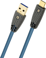 Oehlbach D1C9562 USB kabel USB A stekker, USB C stekker 2 m Petrol Afscherming gevlochten