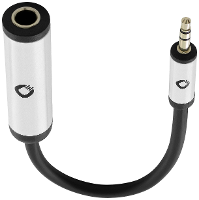 Oehlbach Jackplug Audio Adapterkabel [1x Jackplug female 6,3 mm   1x Jackplug male 3,5 mm] 15 cm Zwart