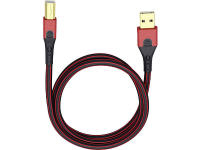 Oehlbach USB Evolution B USB 2.0 Aansluitkabel [1x USB A 2.0 Stekker   1x USB B 2.0 Stekker] 7.5 M Rood/zwart Vergulde steekcontacten