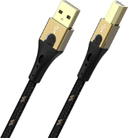 Oehlbach USB kabel USB 2.0 USB A stekker, USB B stekker 10.00 M Zwart/goud D1C9546
