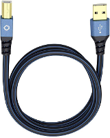 Oehlbach USB kabel USB 2.0 USB A stekker, USB B stekker 10.00 M Blauw Vergulde steekcontacten 9346