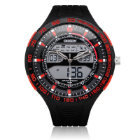 Ohsen Ad2803 Sport Black Mlilitary Date Week Men Wrist Quartz Watch