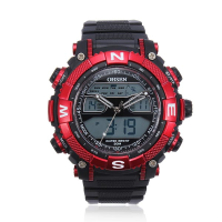 Ohsen Round Fashion Silicone Dual Display Quartz Wrist Watch