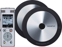 Olympus DM 720 Meet & Record Kit Large Digitaal dicteerapparaat Opnameduur (max.) 985 H Zilver incl. 2 Grensvlakmicrofoons