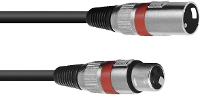 Omnitronic 3022050R XLR Verbindingskabel [1x XLR stekker 3 polig   1x XLR bus 3 polig] 5.00 M Zwart