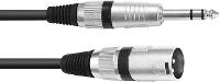 Omnitronic 30225196 XLR Adapterkabel [1x XLR stekker 3 polig   1x Jackplug male 6,3 mm (stereo)] 2.00 M Zwart