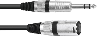 Omnitronic 30225197 XLR Adapterkabel [1x XLR stekker 3 polig   1x Jackplug male 6,3 mm (stereo)] 5.00 M Zwart