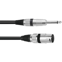 Omnitronic 3022519A XLR Adapterkabel [1x XLR stekker 3 polig   1x Jackplug male 6,3 mm (mono)] 0.90 M Zwart