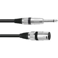 Omnitronic 3022519C XLR Adapterkabel [1x XLR stekker 3 polig   1x Jackplug male 6,3 mm (mono)] 5.00 M Zwart