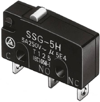 Omron SSG 5L2T Microschakelaar 14 V/DC 5 A 1x aan/(aan) 1 stuk(s) Bag