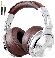 OneOdio Pro 40 Over Ear koptelefoon DJ Kabel Stereo Zilver, Bruin High Resolution Audio Vouwbaar, Zwenkbare oorschelpen