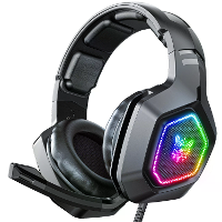 ONIKUMA K10 Gaming Headset 3,5mm Bedrade Koptelefoon RGB Licht met Draaiende Geluidsreductiemicrofoon 50mm Driver Bass S